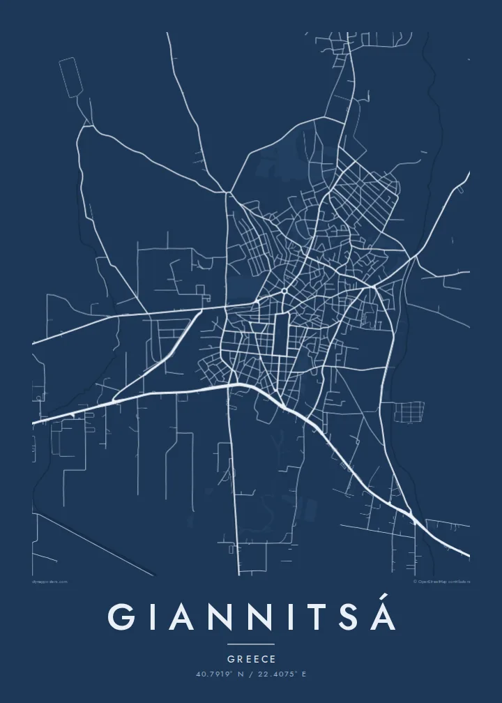 Giannitsá map poster — Blueprint