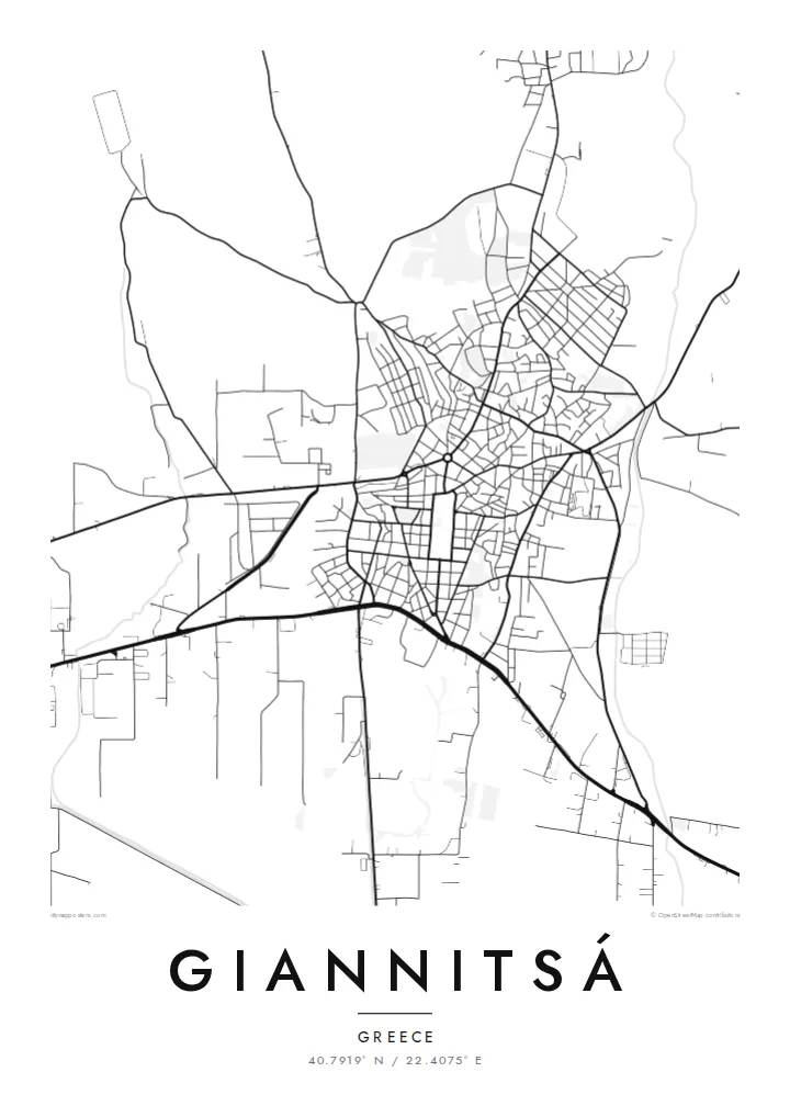 Giannitsá map poster — Classic