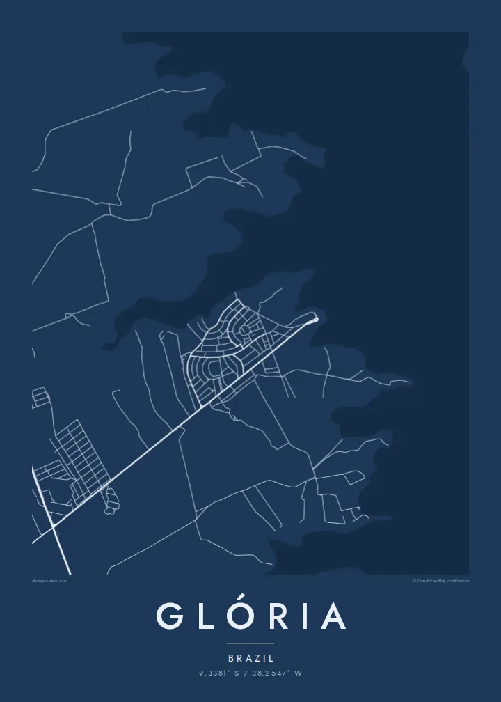 Glória map poster — Blueprint