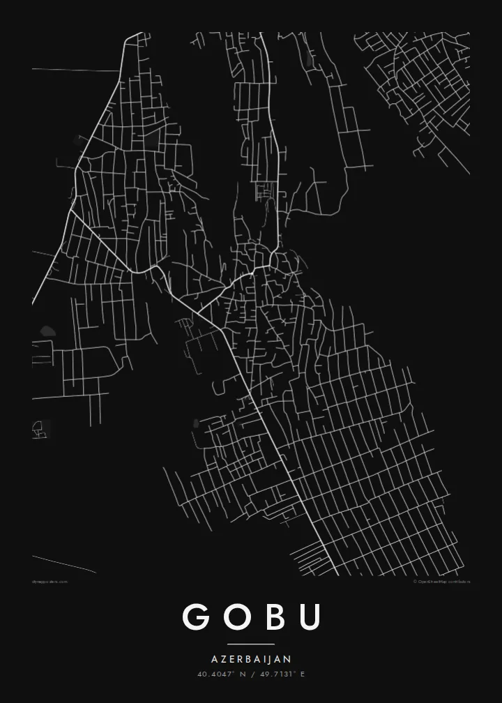 Gobu map poster — Noir