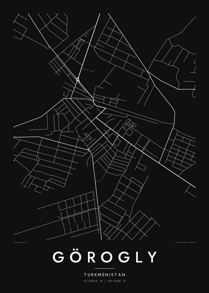 Görogly map poster — Noir