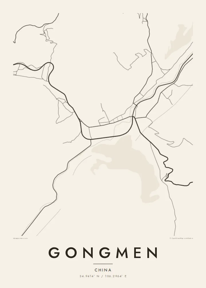 Gongmen map poster — Paper style