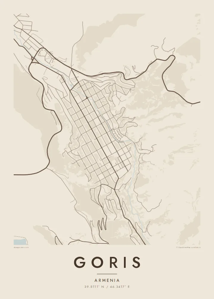 Goris map poster — Sand style