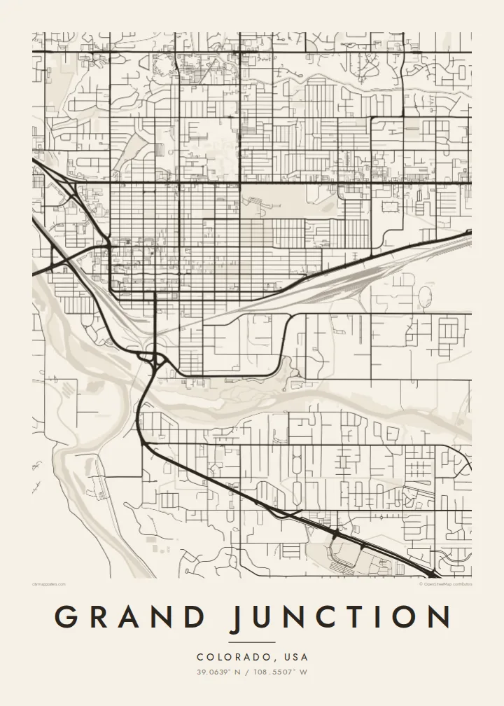 Grand Junction map poster — Paper
