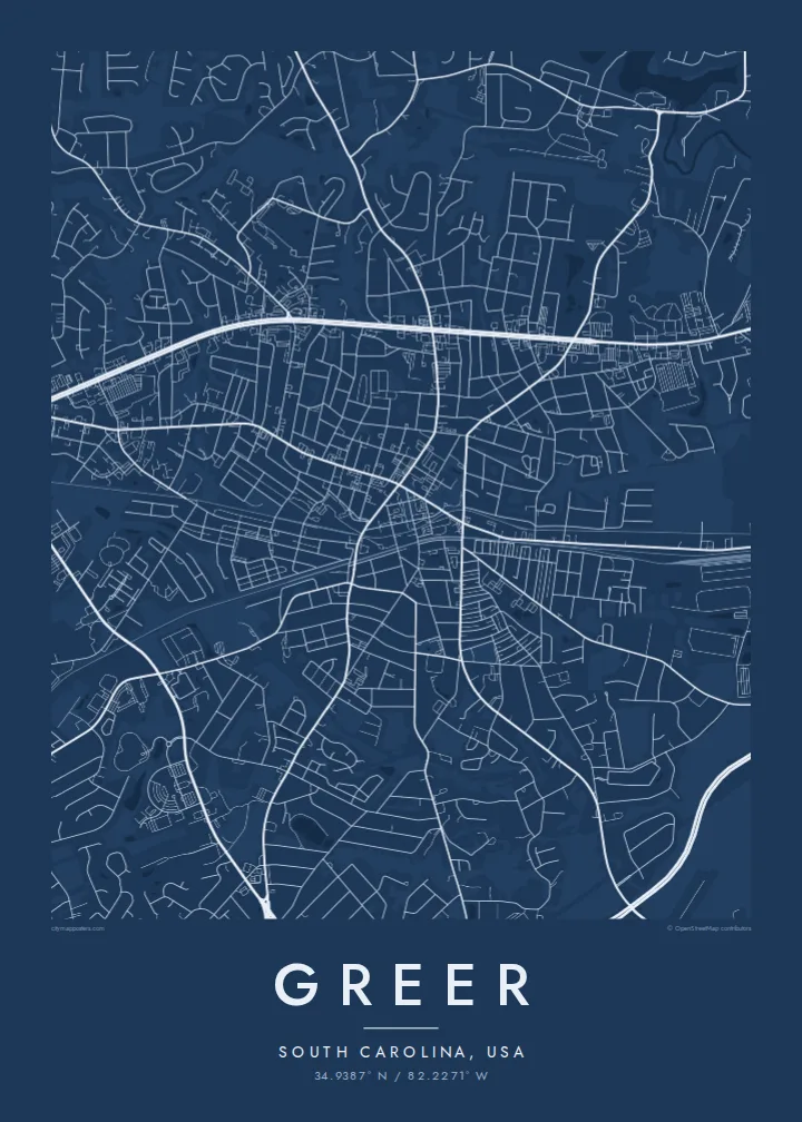 Greer map poster — Blueprint