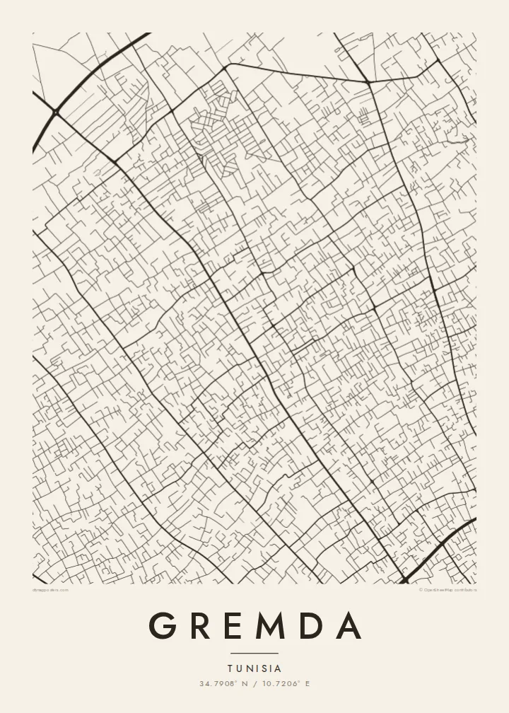 Gremda map poster — Paper