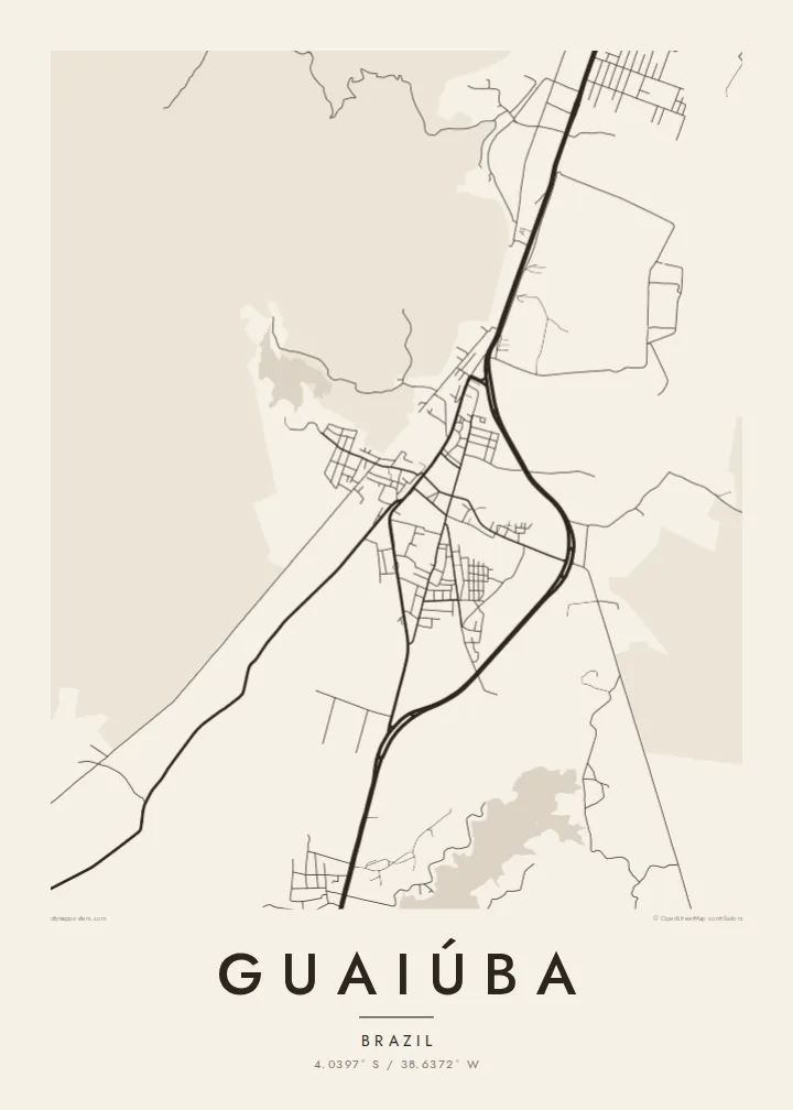 Guaiúba map poster — Paper style