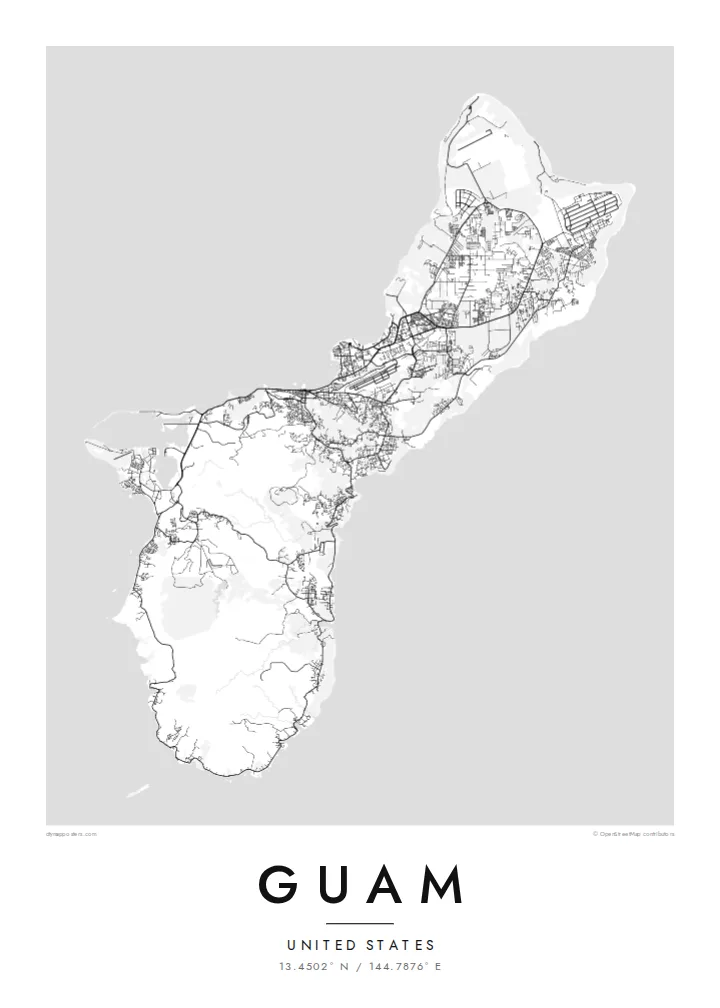 Guam map poster