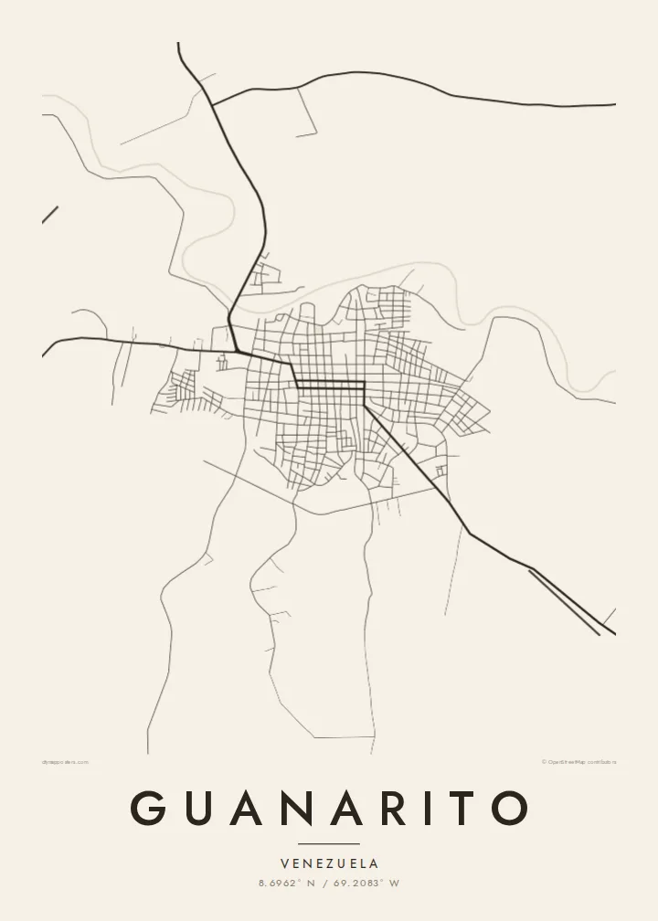 Guanarito map poster — Paper