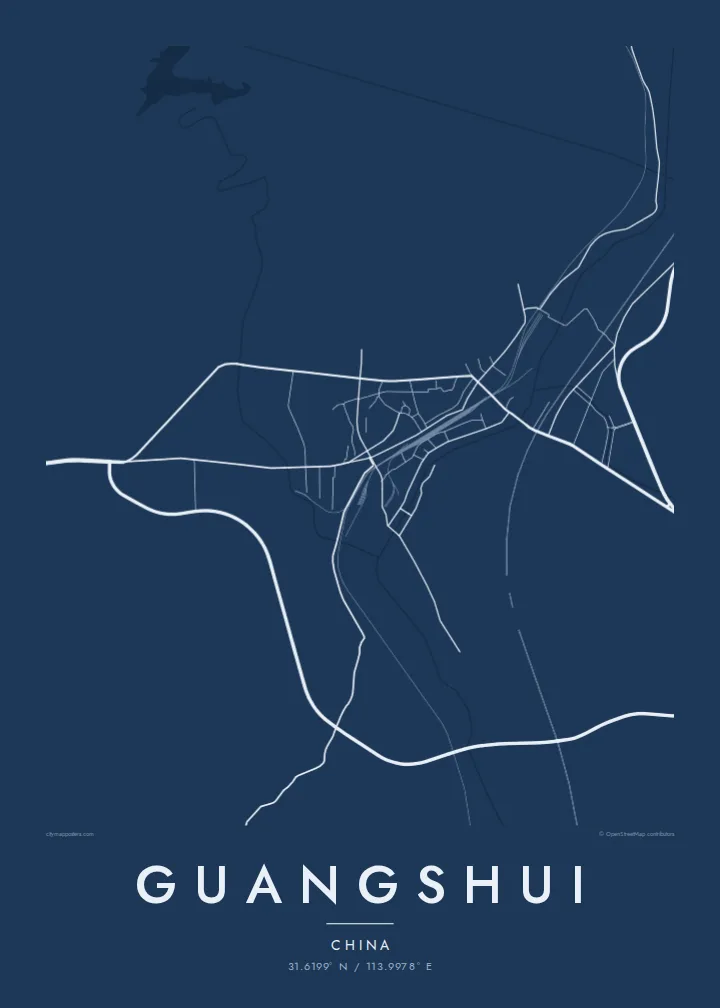 Guangshui map poster — Blueprint