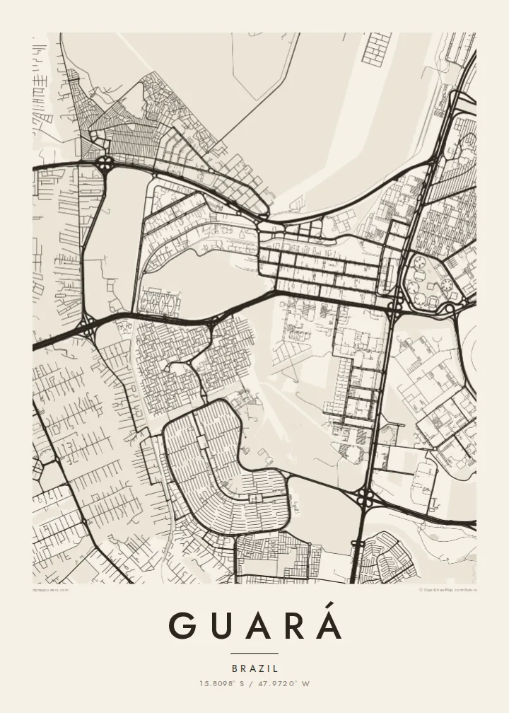 Guará map poster — Paper style