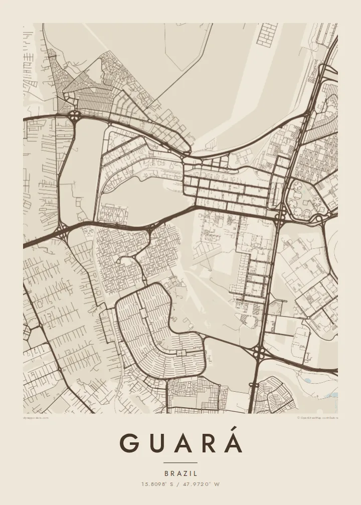 Guará map poster — Sand style
