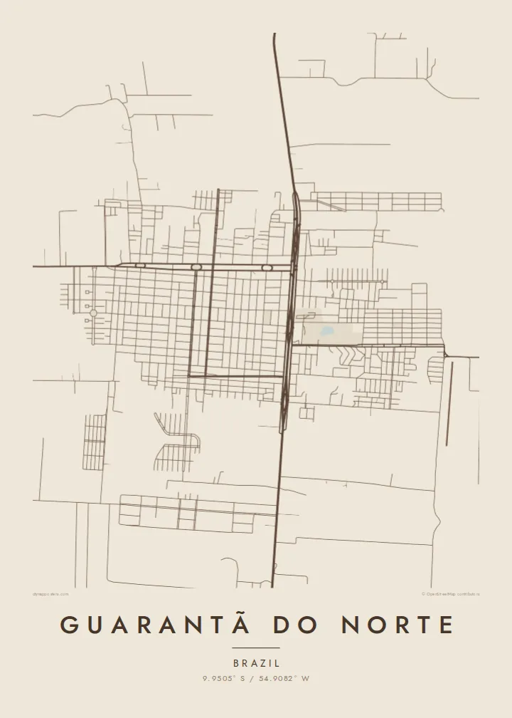 Guarantã do Norte map poster — Sand