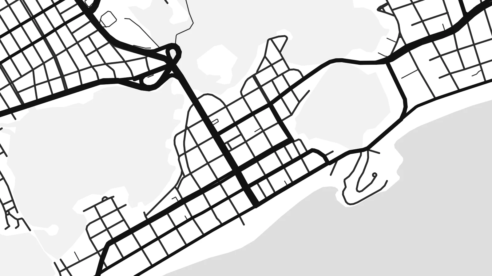 Close-up of the Guarujá map poster at print resolution
