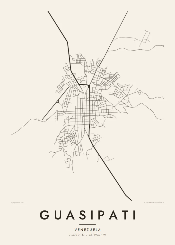 Guasipati map poster — Paper style
