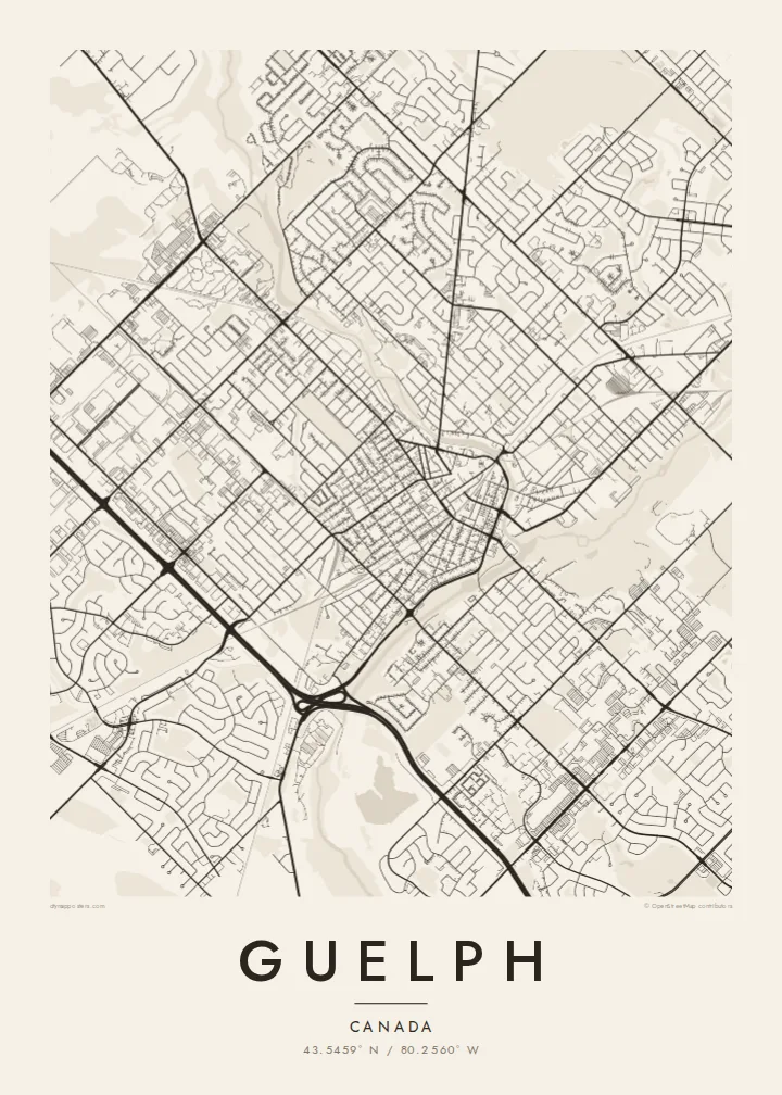 Guelph map poster — Paper