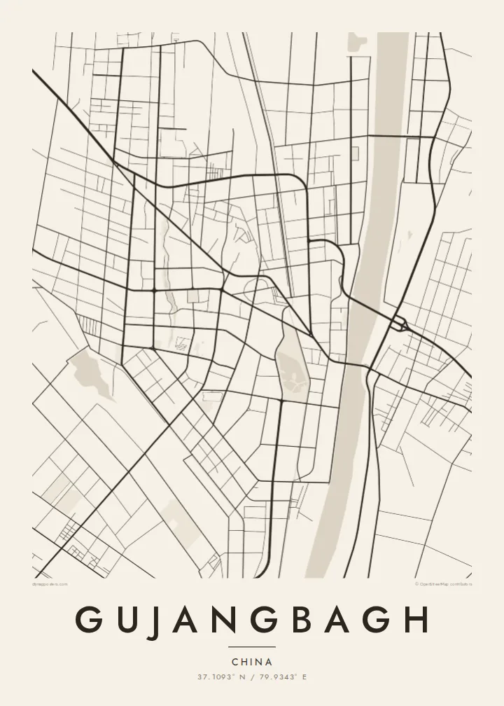 Gujangbagh map poster — Paper style
