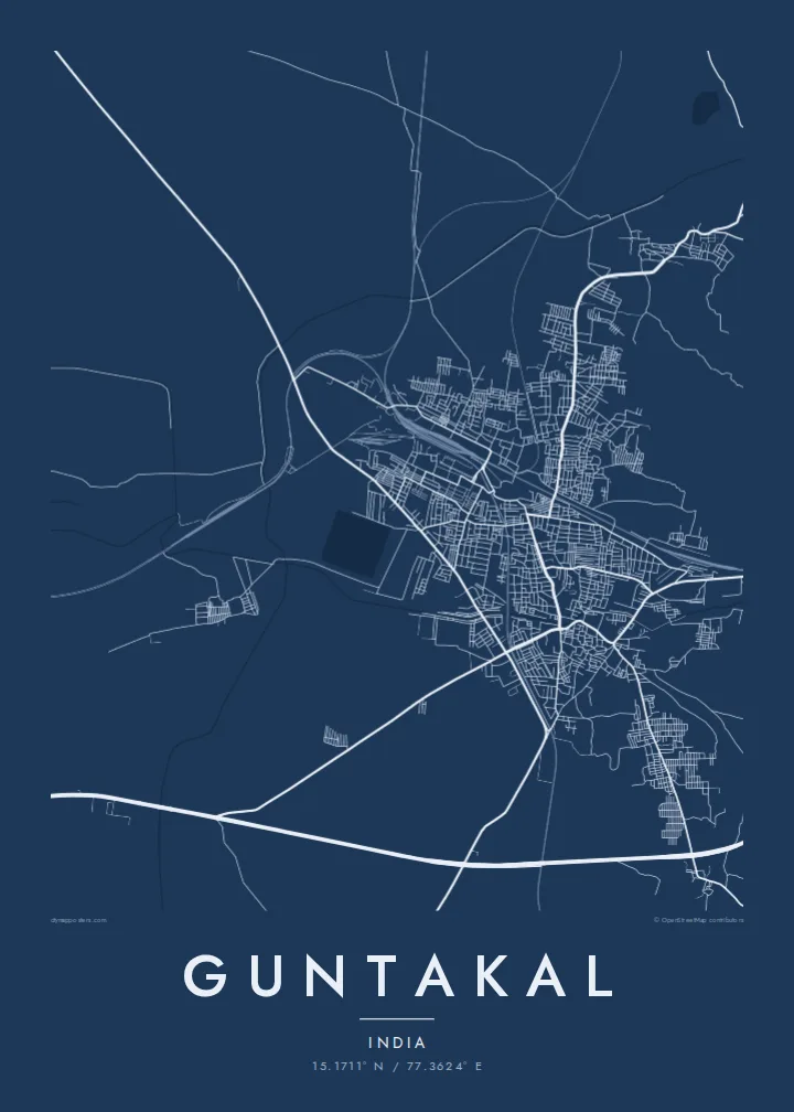 Guntakal map poster — Blueprint