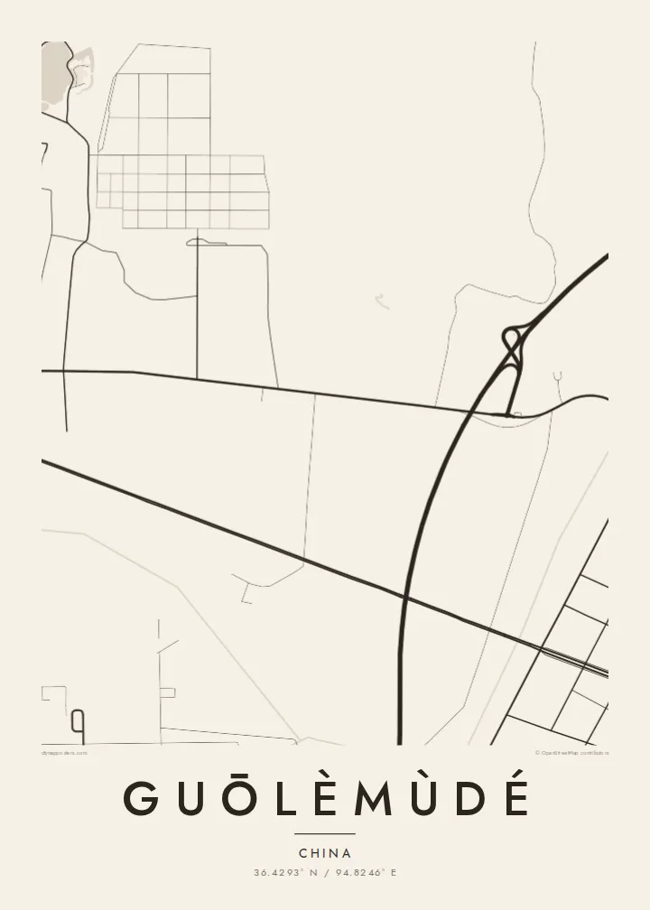 Guōlèmùdé map poster — Paper style