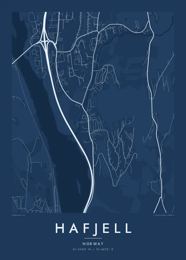 Hafjell map poster — Blueprint