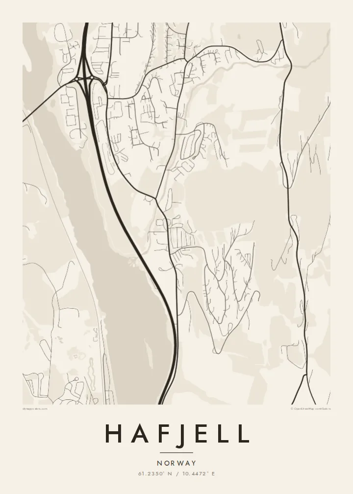 Hafjell map poster — Paper
