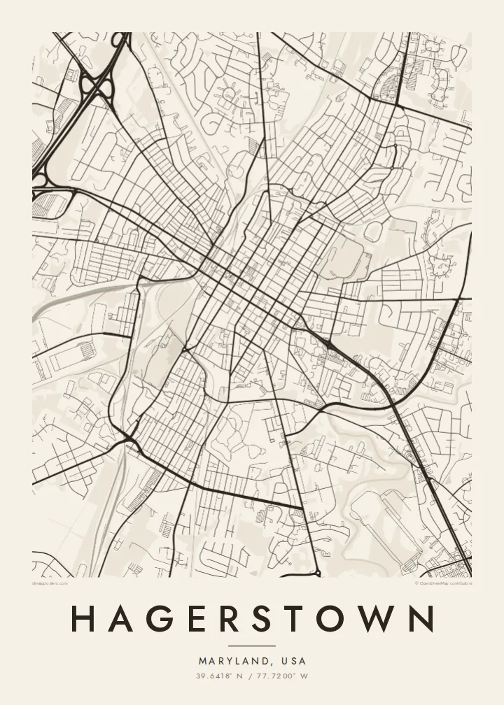 Hagerstown map poster — Paper