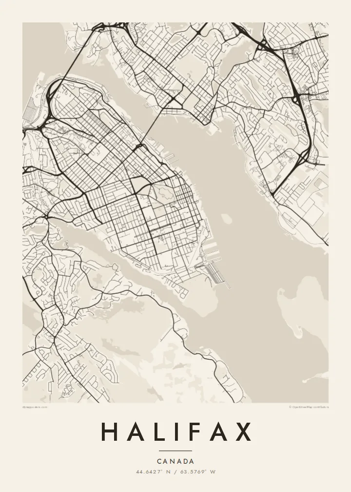 Halifax map poster — Paper style