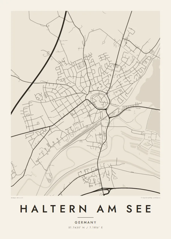 Haltern am See map poster — Paper style