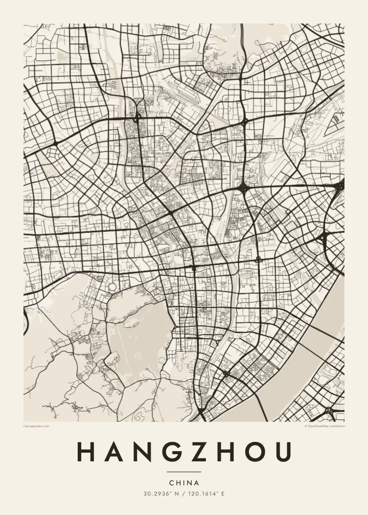 Hangzhou map poster — Paper