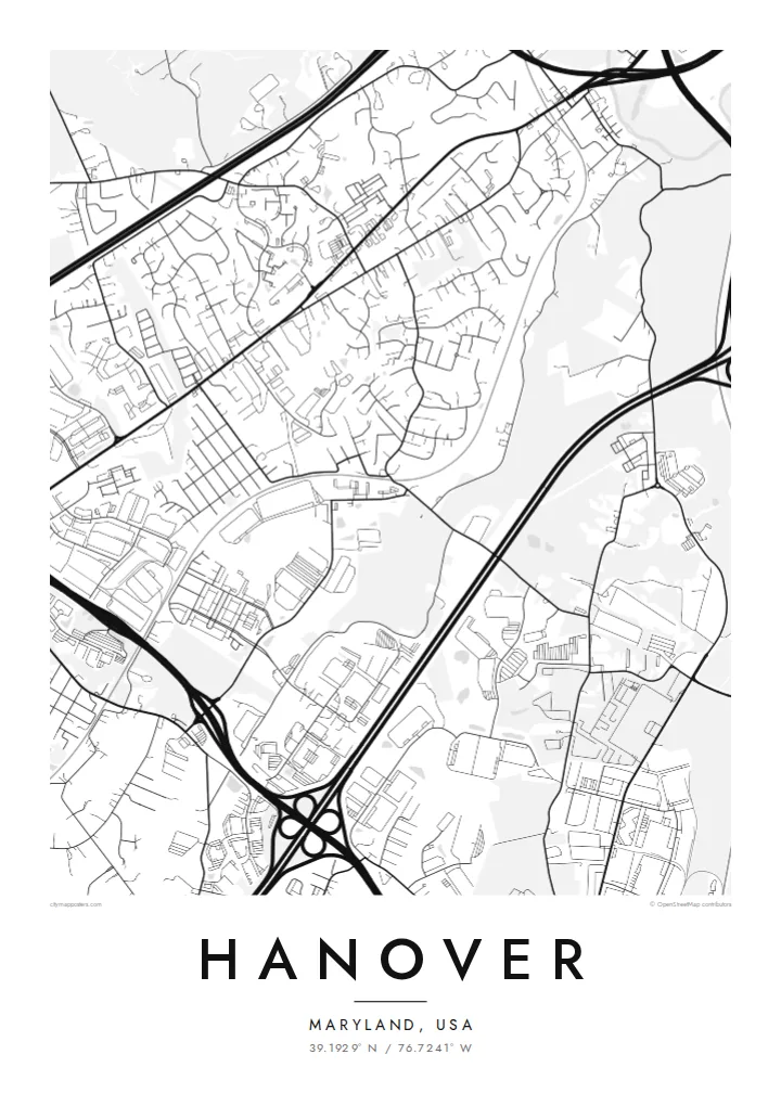 Hanover map poster — Classic