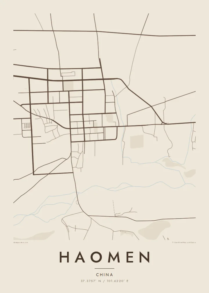 Haomen map poster — Sand style