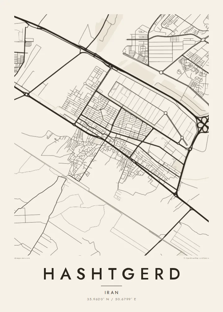 Hashtgerd map poster — Paper
