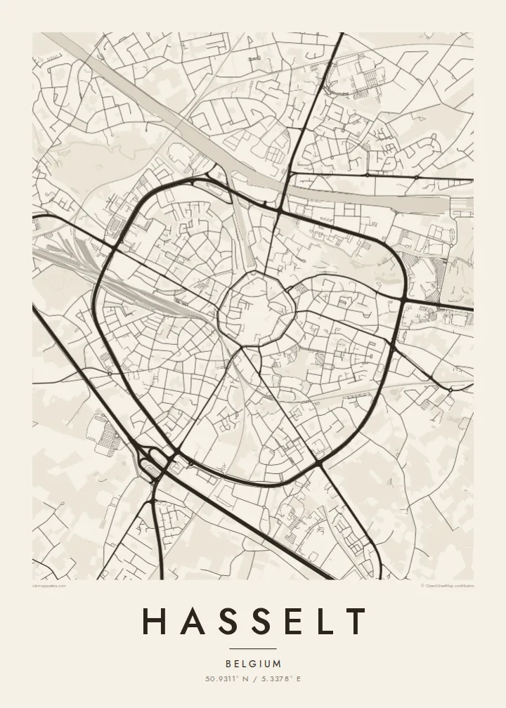 Hasselt map poster — Paper