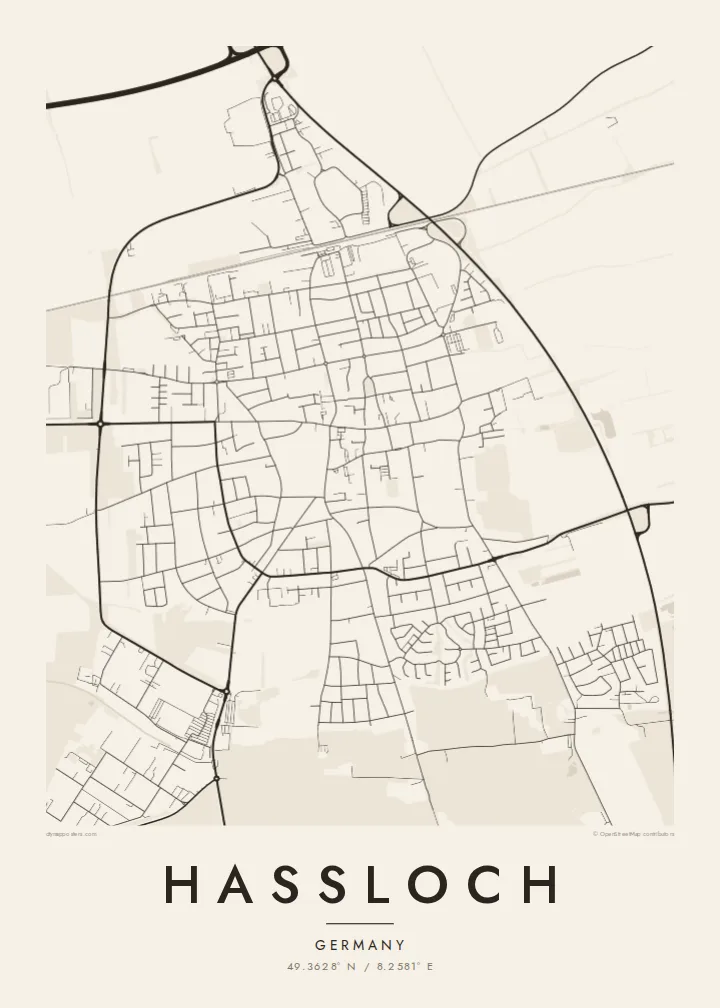 Haßloch map poster — Paper style