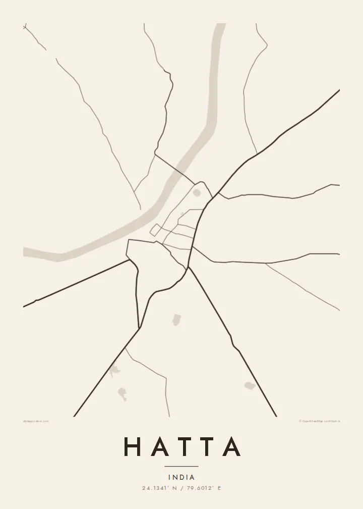 Hatta map poster — Paper style