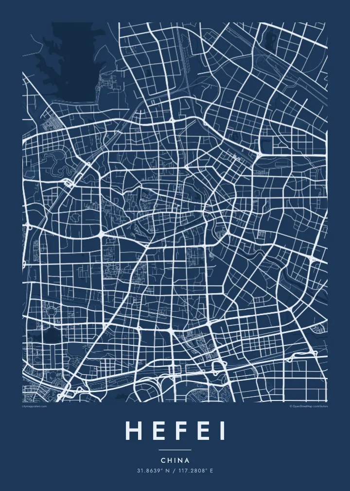 Hefei map poster — Blueprint