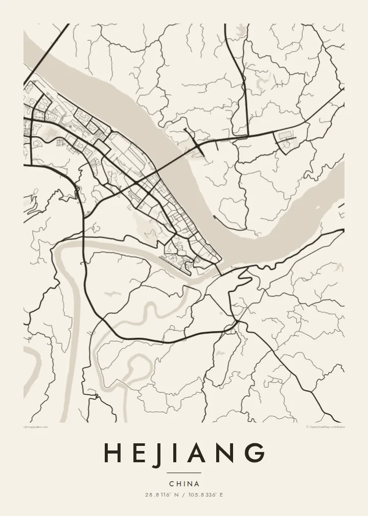 Hejiang map poster — Paper