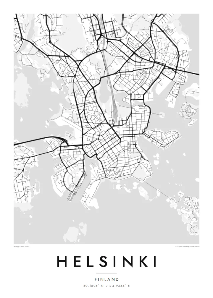 Helsinki map poster