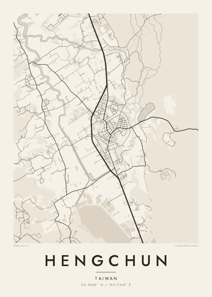 Hengchun map poster — Paper