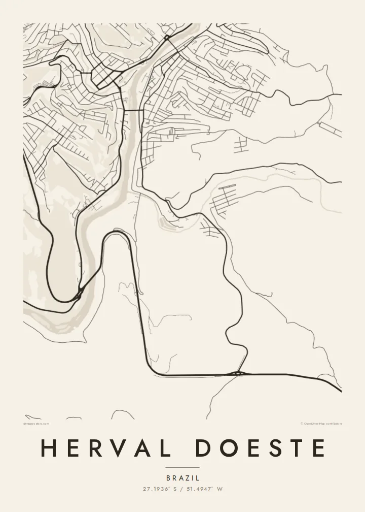 Herval dOeste map poster — Paper style