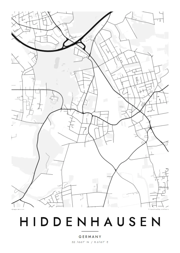 Hiddenhausen map poster — Classic