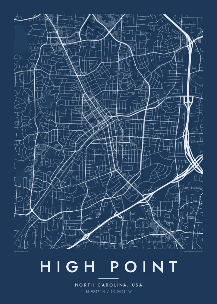 High Point map poster — Blueprint