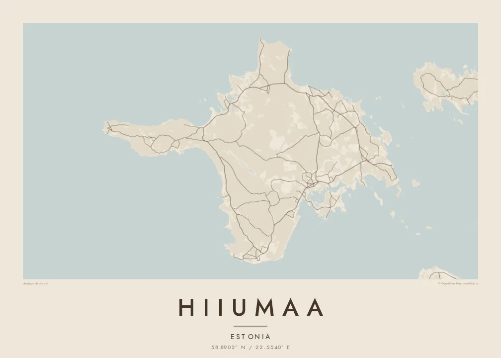 Hiiumaa map poster — Sand