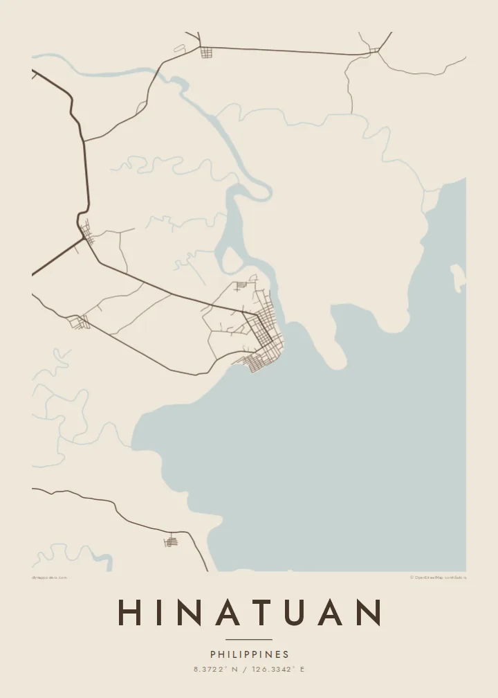 Hinatuan map poster — Sand
