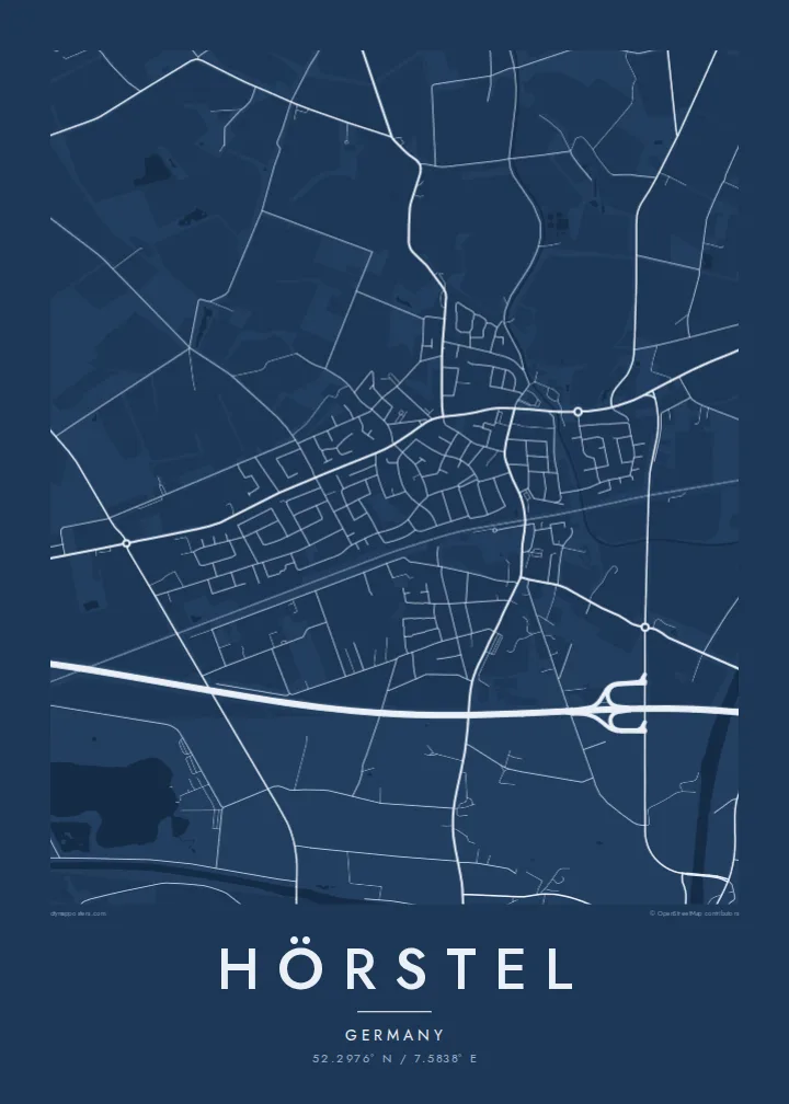 Hörstel map poster — Blueprint