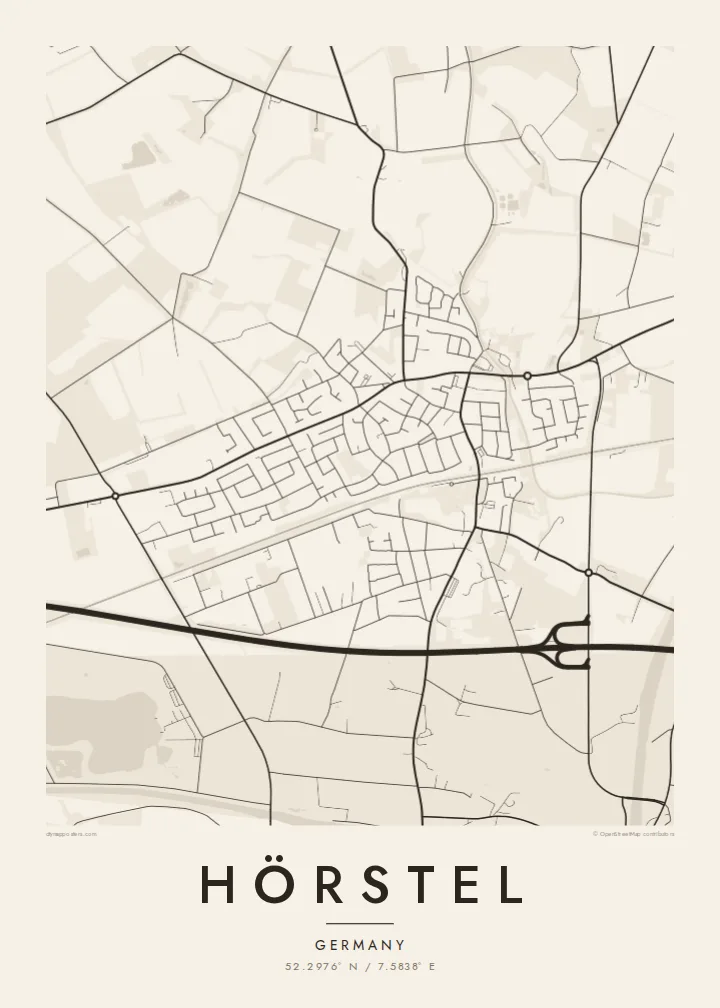 Hörstel map poster — Paper