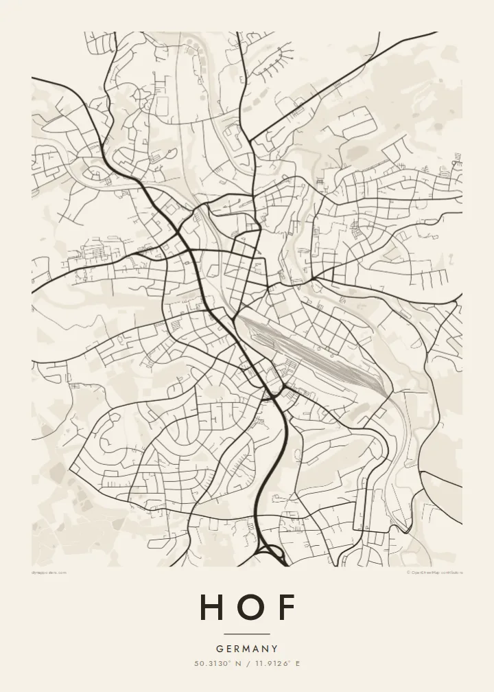 Hof map poster — Paper style