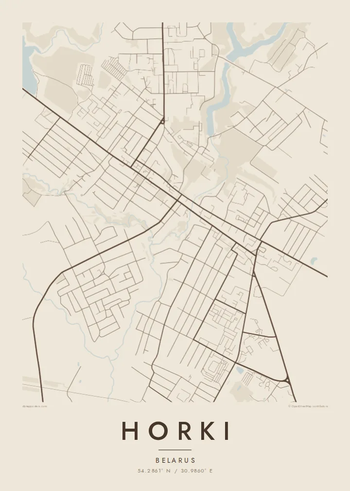 Horki map poster — Sand style