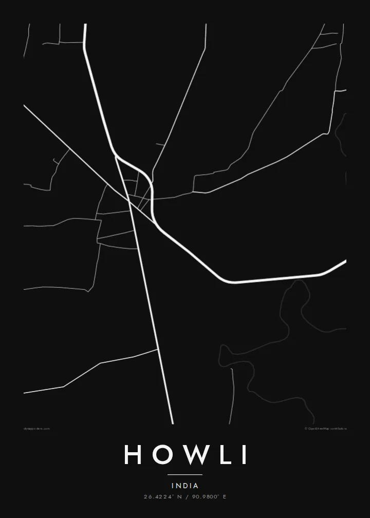 Howli map poster — Noir style
