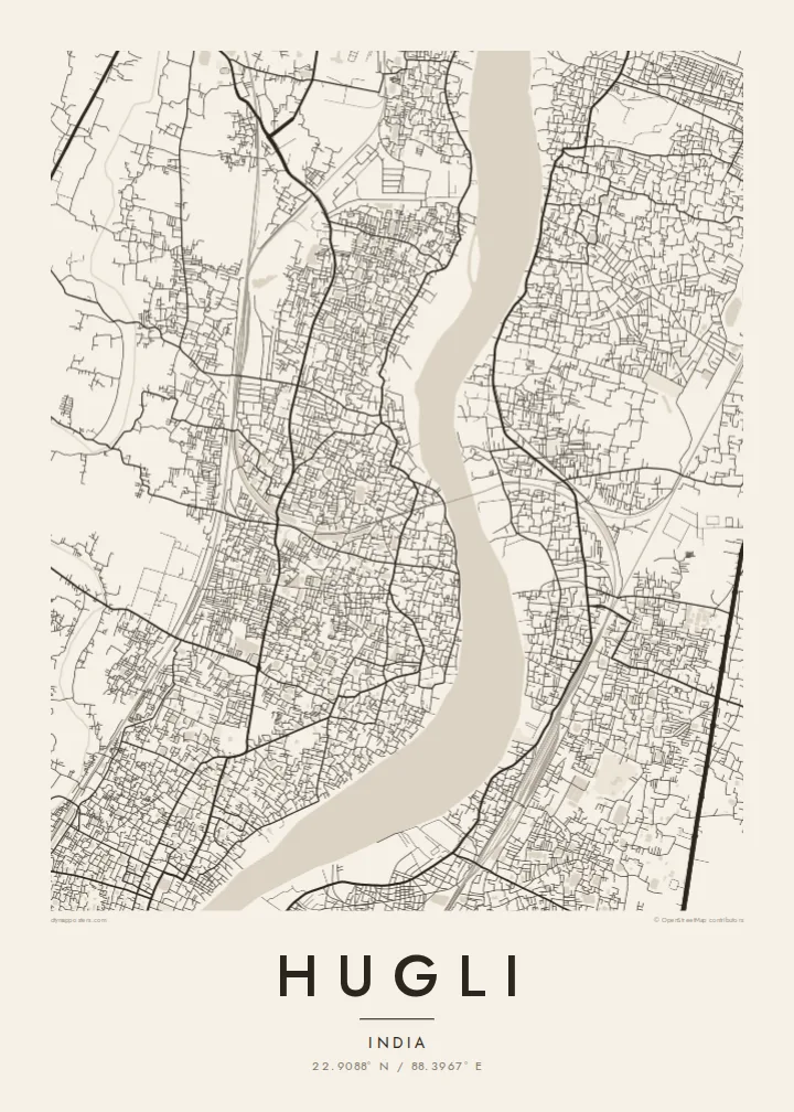 Hugli map poster — Paper